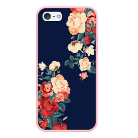 Чехол для iPhone 5/5S матовый с принтом Fashion flowers в Белгороде, Силикон | Область печати: задняя сторона чехла, без боковых панелей | Тематика изображения на принте: fashion | flower | мода | фэшн | цветы