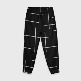 Детские брюки 3D с принтом Geometric (2) в Белгороде, 100% полиэстер | манжеты по низу, эластичный пояс регулируется шнурком, по бокам два кармана без застежек, внутренняя часть кармана из мелкой сетки | geometric | белый | геометрик | линии | текстура | чёрный