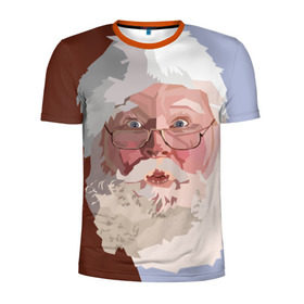 Мужская футболка 3D спортивная с принтом Санта Клаус в стиле WPAP в Белгороде, 100% полиэстер с улучшенными характеристиками | приталенный силуэт, круглая горловина, широкие плечи, сужается к линии бедра | веселье | дед мороз | новый год | праздник | санта