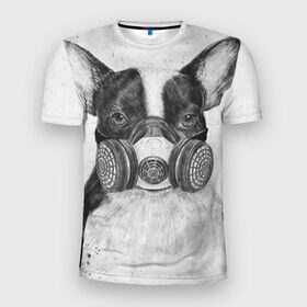 Мужская футболка 3D спортивная с принтом Cool Dog в Белгороде, 100% полиэстер с улучшенными характеристиками | приталенный силуэт, круглая горловина, широкие плечи, сужается к линии бедра | красивый | крутой | маска | пес | рисунок | узор