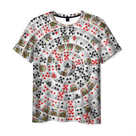 Мужская футболка 3D с принтом Игральные карты 3 в Белгороде, 100% полиэфир | прямой крой, круглый вырез горловины, длина до линии бедер | карты | настольные игры | пасьянс | покер