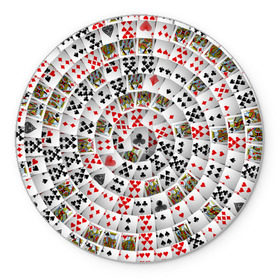 Коврик круглый с принтом Игральные карты 3 в Белгороде, резина и полиэстер | круглая форма, изображение наносится на всю лицевую часть | карты | настольные игры | пасьянс | покер