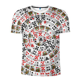 Мужская футболка 3D спортивная с принтом Игральные карты 3 в Белгороде, 100% полиэстер с улучшенными характеристиками | приталенный силуэт, круглая горловина, широкие плечи, сужается к линии бедра | карты | настольные игры | пасьянс | покер