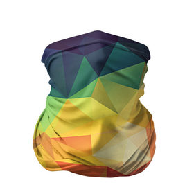 Бандана-труба 3D с принтом Радужный LOY POLY в Белгороде, 100% полиэстер, ткань с особыми свойствами — Activecool | плотность 150‒180 г/м2; хорошо тянется, но сохраняет форму | радуга | треугольники | цвет | ярко