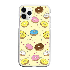 Чехол для iPhone 11 Pro матовый с принтом Сладкие пончики в Белгороде, Силикон |  | булочки | гомер симпсон | еда | пончики | сладости