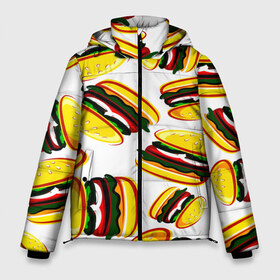 Мужская зимняя куртка 3D с принтом Гамбургер в Белгороде, верх — 100% полиэстер; подкладка — 100% полиэстер; утеплитель — 100% полиэстер | длина ниже бедра, свободный силуэт Оверсайз. Есть воротник-стойка, отстегивающийся капюшон и ветрозащитная планка. 

Боковые карманы с листочкой на кнопках и внутренний карман на молнии. | fast food | фастфуд