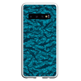 Чехол для Samsung Galaxy S10 с принтом Акулы в Белгороде, Силикон | Область печати: задняя сторона чехла, без боковых панелей | камуфляж | море | океан | рыба | рыбак | рыбалка