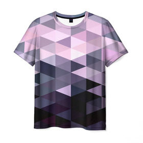 Мужская футболка 3D с принтом Pixel Polygon в Белгороде, 100% полиэфир | прямой крой, круглый вырез горловины, длина до линии бедер | геометрия | полигоны | треугольник