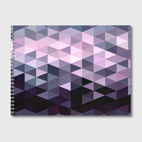 Альбом для рисования с принтом Pixel Polygon в Белгороде, 100% бумага
 | матовая бумага, плотность 200 мг. | геометрия | полигоны | треугольник