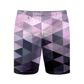 Мужские шорты 3D спортивные с принтом Pixel Polygon в Белгороде,  |  | Тематика изображения на принте: геометрия | полигоны | треугольник