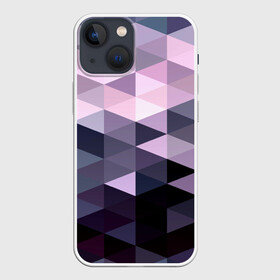 Чехол для iPhone 13 mini с принтом Pixel Polygon в Белгороде,  |  | Тематика изображения на принте: геометрия | полигоны | треугольник