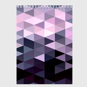 Скетчбук с принтом Pixel Polygon в Белгороде, 100% бумага
 | 48 листов, плотность листов — 100 г/м2, плотность картонной обложки — 250 г/м2. Листы скреплены сверху удобной пружинной спиралью | геометрия | полигоны | треугольник