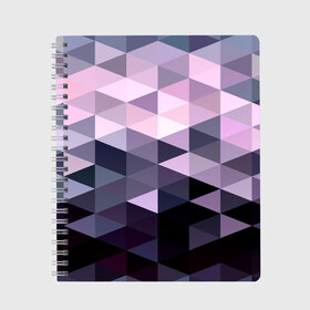 Тетрадь с принтом Pixel Polygon в Белгороде, 100% бумага | 48 листов, плотность листов — 60 г/м2, плотность картонной обложки — 250 г/м2. Листы скреплены сбоку удобной пружинной спиралью. Уголки страниц и обложки скругленные. Цвет линий — светло-серый
 | Тематика изображения на принте: геометрия | полигоны | треугольник