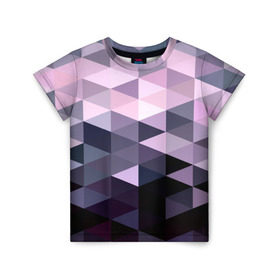 Детская футболка 3D с принтом Pixel Polygon в Белгороде, 100% гипоаллергенный полиэфир | прямой крой, круглый вырез горловины, длина до линии бедер, чуть спущенное плечо, ткань немного тянется | геометрия | полигоны | треугольник
