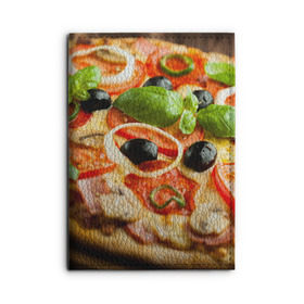 Обложка для автодокументов с принтом Пицца в Белгороде, натуральная кожа |  размер 19,9*13 см; внутри 4 больших “конверта” для документов и один маленький отдел — туда идеально встанут права | базилик | еда | зелень | маслины | оливки | пицца | помидоры