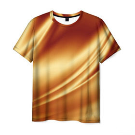 Мужская футболка 3D с принтом Golden Silk в Белгороде, 100% полиэфир | прямой крой, круглый вырез горловины, длина до линии бедер | gold | golden silk | textile | texture | золотой шёлк | текстиль | текстура | ткань