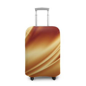 Чехол для чемодана 3D с принтом Golden Silk в Белгороде, 86% полиэфир, 14% спандекс | двустороннее нанесение принта, прорези для ручек и колес | gold | golden silk | textile | texture | золотой шёлк | текстиль | текстура | ткань