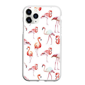 Чехол для iPhone 11 Pro матовый с принтом Узор из фламинго в Белгороде, Силикон |  | животные | мозаика | птицы | узор | фауна | фламинго