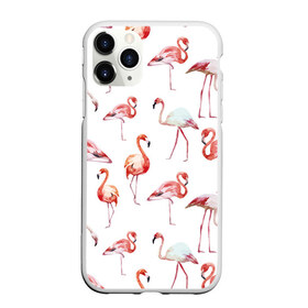 Чехол для iPhone 11 Pro Max матовый с принтом Узор из фламинго в Белгороде, Силикон |  | животные | мозаика | птицы | узор | фауна | фламинго