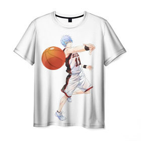 Мужская футболка 3D с принтом Майка, баскетбол Куроку в Белгороде, 100% полиэфир | прямой крой, круглый вырез горловины, длина до линии бедер | 
