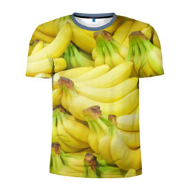 Мужская футболка 3D спортивная с принтом бананы в Белгороде, 100% полиэстер с улучшенными характеристиками | приталенный силуэт, круглая горловина, широкие плечи, сужается к линии бедра | 