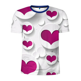 Мужская футболка 3D спортивная с принтом серца в Белгороде, 100% полиэстер с улучшенными характеристиками | приталенный силуэт, круглая горловина, широкие плечи, сужается к линии бедра | сердце