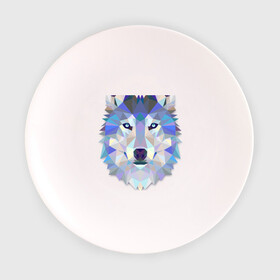 Тарелка 3D с принтом Полигональный волк в Белгороде, фарфор | диаметр - 210 мм
диаметр для нанесения принта - 120 мм | Тематика изображения на принте: волк | геометрический рисунок | голова | животные | фауна