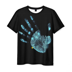Мужская футболка 3D с принтом За Гранью в Белгороде, 100% полиэфир | прямой крой, круглый вырез горловины, длина до линии бедер | грань | за гранью | пальцы | рентген | рука
