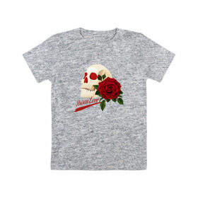 Детская футболка хлопок с принтом Poison Love в Белгороде, 100% хлопок | круглый вырез горловины, полуприлегающий силуэт, длина до линии бедер | Тематика изображения на принте: death | готика | готичная | любовь | роза | череп | эмо | яд