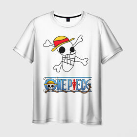 Мужская футболка 3D с принтом One piece в Белгороде, 100% полиэфир | прямой крой, круглый вырез горловины, длина до линии бедер | ван пис