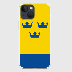 Чехол для iPhone 13 mini с принтом Сборная Швеции по Хоккею в Белгороде,  |  | sweden | world cup hockey | виктор хедман | вратарь | защитник | клюшка | кубок мира | нападающий | сборная канады | хоккей | хоккейная форма | швеция | эрик карлссон