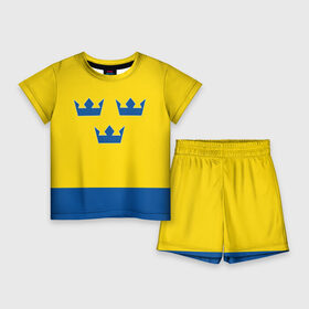 Детский костюм с шортами 3D с принтом Сборная Швеции по Хоккею в Белгороде,  |  | sweden | world cup hockey | виктор хедман | вратарь | защитник | клюшка | кубок мира | нападающий | сборная канады | хоккей | хоккейная форма | швеция | эрик карлссон