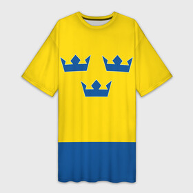 Платье-футболка 3D с принтом Сборная Швеции по Хоккею в Белгороде,  |  | sweden | world cup hockey | виктор хедман | вратарь | защитник | клюшка | кубок мира | нападающий | сборная канады | хоккей | хоккейная форма | швеция | эрик карлссон