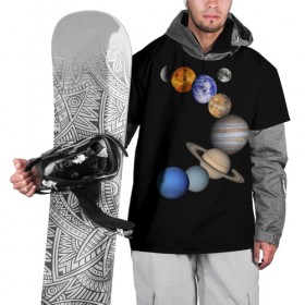 Накидка на куртку 3D с принтом Парад планет в Белгороде, 100% полиэстер |  | звёзды | космическое пространство | космос | планета | созвездие