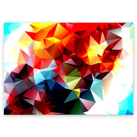 Поздравительная открытка с принтом Polygon в Белгороде, 100% бумага | плотность бумаги 280 г/м2, матовая, на обратной стороне линовка и место для марки
 | геометрия | полигоны | разноцветный | яркий