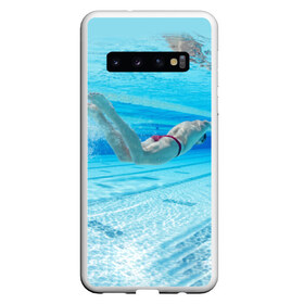 Чехол для Samsung Galaxy S10 с принтом swimmer в Белгороде, Силикон | Область печати: задняя сторона чехла, без боковых панелей | пловец