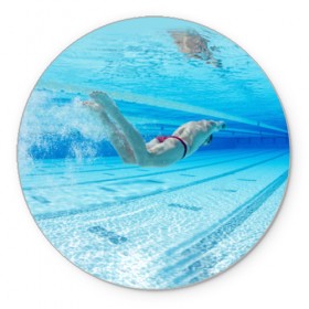 Коврик круглый с принтом swimmer в Белгороде, резина и полиэстер | круглая форма, изображение наносится на всю лицевую часть | пловец