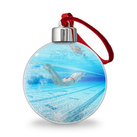 Ёлочный шар с принтом swimmer в Белгороде, Пластик | Диаметр: 77 мм | Тематика изображения на принте: пловец
