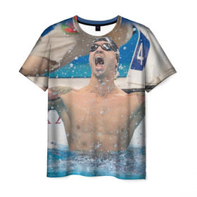 Мужская футболка 3D с принтом Пловец в Белгороде, 100% полиэфир | прямой крой, круглый вырез горловины, длина до линии бедер | swimmer