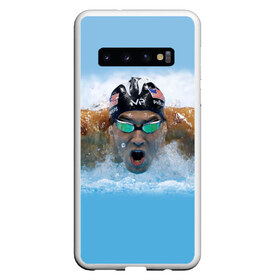 Чехол для Samsung Galaxy S10 с принтом swimmer в Белгороде, Силикон | Область печати: задняя сторона чехла, без боковых панелей | пловец