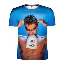 Мужская футболка 3D спортивная с принтом Anthony Lee Ervin в Белгороде, 100% полиэстер с улучшенными характеристиками | приталенный силуэт, круглая горловина, широкие плечи, сужается к линии бедра | 
