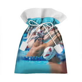 Подарочный 3D мешок с принтом Swimming в Белгороде, 100% полиэстер | Размер: 29*39 см | Тематика изображения на принте: пловцы