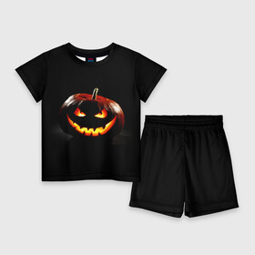 Детский костюм с шортами 3D с принтом Хитрая тыква в Белгороде,  |  | halloween | в идеи подарков в хеллоуин | тыквы | хеллоиун | хэллоуин | хэлоуин