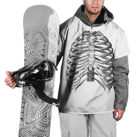 Накидка на куртку 3D с принтом Ребра в Белгороде, 100% полиэстер |  | bones | halloween | skull | скелет | скелеты | хеллоиун | хэллоуин | хэлоуин | череп | черепа