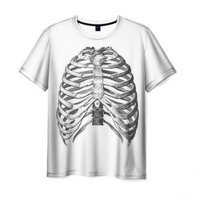 Мужская футболка 3D с принтом Ребра в Белгороде, 100% полиэфир | прямой крой, круглый вырез горловины, длина до линии бедер | bones | halloween | skull | скелет | скелеты | хеллоиун | хэллоуин | хэлоуин | череп | черепа