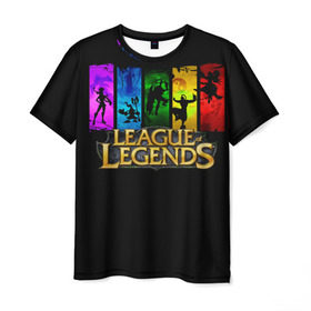 Мужская футболка 3D с принтом LOL Heroes 2 в Белгороде, 100% полиэфир | прямой крой, круглый вырез горловины, длина до линии бедер | l.o.l | league of legends | игры | лига легенд | лол