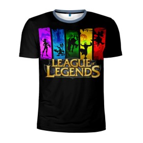 Мужская футболка 3D спортивная с принтом LOL Heroes 2 в Белгороде, 100% полиэстер с улучшенными характеристиками | приталенный силуэт, круглая горловина, широкие плечи, сужается к линии бедра | l.o.l | league of legends | игры | лига легенд | лол