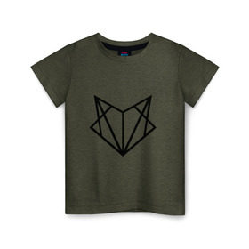 Детская футболка хлопок с принтом Лиса геометрия в Белгороде, 100% хлопок | круглый вырез горловины, полуприлегающий силуэт, длина до линии бедер | геометрия | лиса | стиль | треугольники