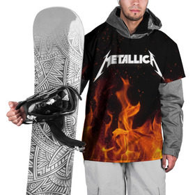Накидка на куртку 3D с принтом Metallica fire в Белгороде, 100% полиэстер |  | Тематика изображения на принте: металлика