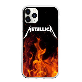 Чехол для iPhone 11 Pro матовый с принтом Metallica fire в Белгороде, Силикон |  | металлика